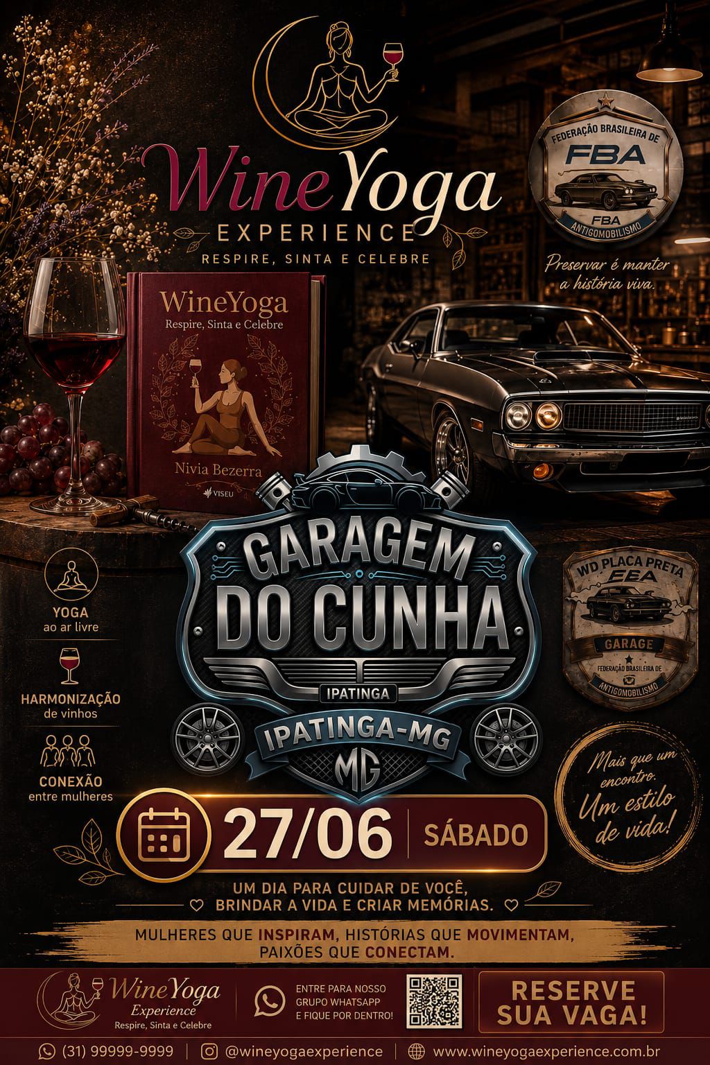 WineYoga Experience — Garagem do Cunha, Ipatinga-MG, 27/06